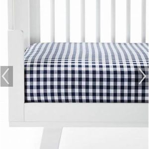 Serena & Lily cribsheet gingham navy